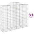 vidaXL Oblúkové gabiónové koše 3ks 200x50x160/180cm pozinkované železo