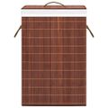 vidaXL Bambusový kôš na bielizeň s 2 priečinkami, hnedý 72 l