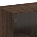 vidaXL Konferenčný stolík sklenené dvierka hnedý dub 102x50x42 cm