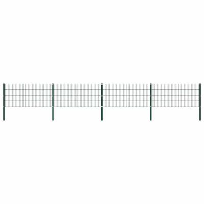 vidaXL Plotový panel so stĺpikmi, železný 694,5x80 cm, zelený