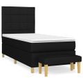 vidaXL Posteľný rám boxspring s matracom čierny 90x190 cm látka