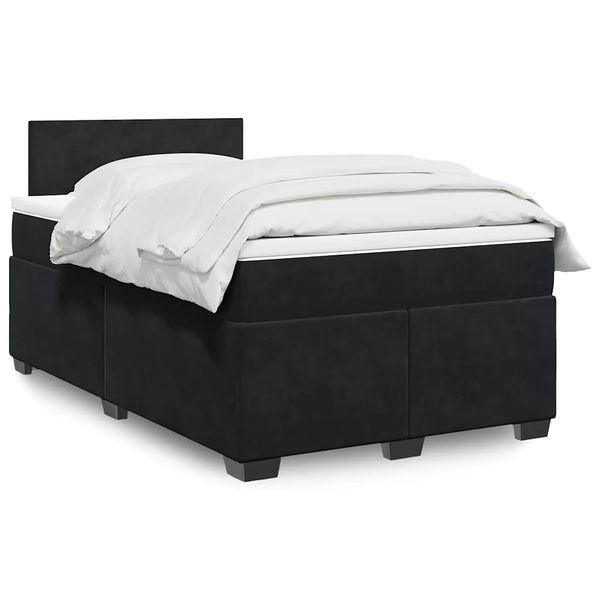 vidaXL Boxspring posteľ s matracom čierna 120x190 cm zamat