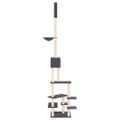 vidaXL Strom pre mačky od podlahy po strop tmavosivý 268,5-294,5 cm