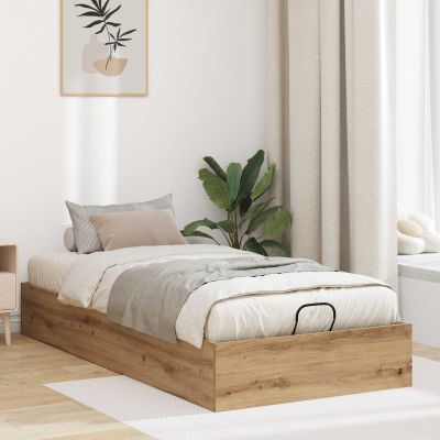 vidaXL Otomanový posteľný rám s úložiskom Remeselný Dub 100 x 200 cm