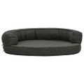 vidaXL Ergonomický matrac pre psa 90x64 cm ľanový vzhľad flís tmavošedý