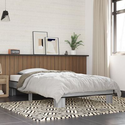 vidaXL Posteľný rám dub sonoma 75x190 cm kompozitné drevo a kov