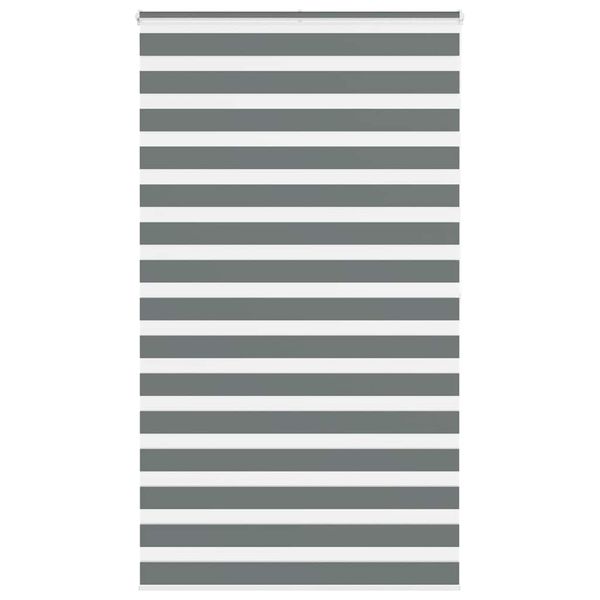 vidaXL Zebra roleta tmavošedá 125x200 cm šírka látky 120,9cm polyester