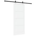vidaXL Posuvné dvere Biela a čierna 83 x 202 cm Borovicový masív