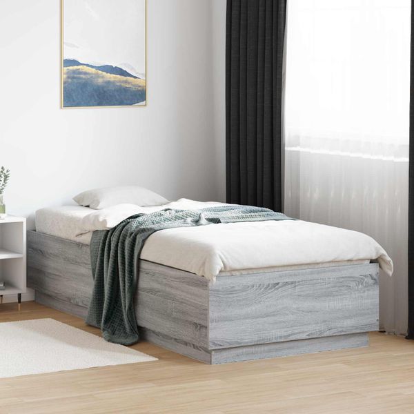 vidaXL Rám postele Sivý Sonoma 80 x 200 cm Kompozitné drevo