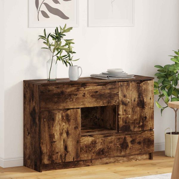 vidaXL Servírovacia skriňa Dymová dub 100 x 30 x 65,6 Kompozitné drevo