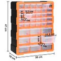 vidaXL Organizér s 39 zásuvkami 38x16x47 cm