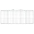 vidaXL Oblúkové gabiónové koše 7ks 400x30x160/180cm pozinkované železo