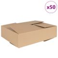 vidaXL Skladací box s úložiskom 50 ks Prírodná 40 x 30 x 10 cm Kartón