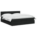 vidaXL Ottoman posteľ s matracom a LED Čierna 140 x 190 cm Látka