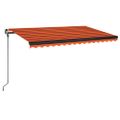 vidaXL Manuálne zaťahovacia markíza 400x300 cm oranžová a hnedá