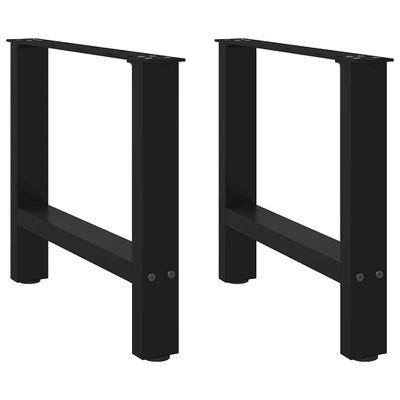 vidaXL Nohy konferenčného stolíka, čierne, 2 ks, 60 x (42-43) cm, oceľové