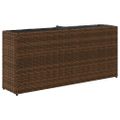 vidaXL Záhradný kvetináč s 2 nádobami hnedý 90x20x40 cm polyratan