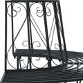 vidaXL Stromová lavička 4-Počet miest 160 x 80 x 89 cm Oceľ Čierna