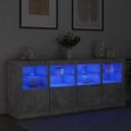 vidaXL Komoda s LED svetlami betónovo sivá 163x37x67 cm