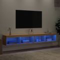 vidaXL TV skrinky s LED svetlami 2 ks dub sonoma 100x30x30 cm