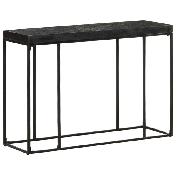 vidaXL Konzolový stolík čierny 110x35x76 cm akáciový a mangovníkový masív