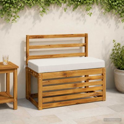 vidaXL Vankúš na lavičku SOEST 100% polyester Biela 60 x 40 x 8 cm