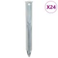 vidaXL Stanové kolíky 24 ks 17 cm Ø20 mm pozinkovaná oceľ