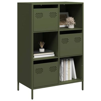 vidaXL Vysoká skrinka olivovozelená 68x39x103,5 cm oceľ
