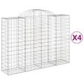 vidaXL Oblúkové gabionové koše 4 ks 200x50x140/160 cm pozink. železo