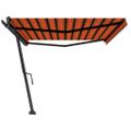 vidaXL Stojaca ručne zaťahovacia markíza 500x350 cm oranžovo-hnedá