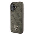 Puzdro Guess pre iPhone 16 6,1" GUHCP16SP4TDPW Leather 4G Triangle Strass hnedé MagSafe