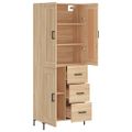 vidaXL Vysoká skrinka dub sonoma 69,5x34x180 cm spracované drevo