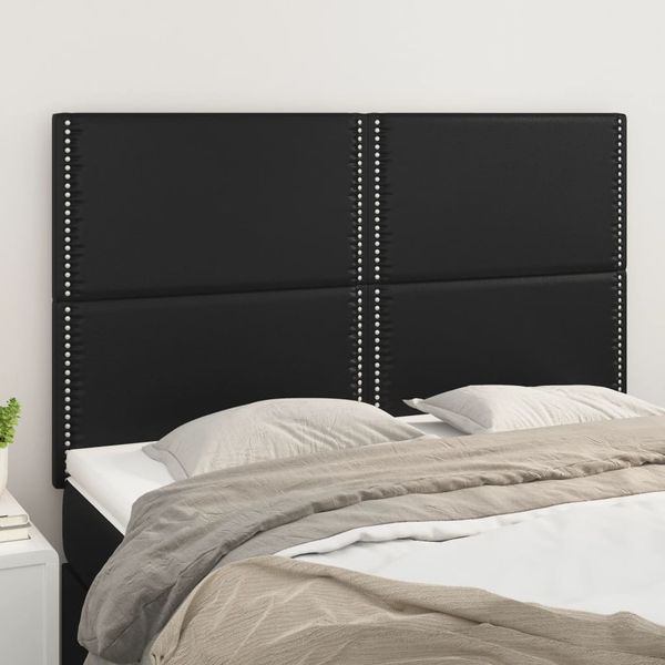 vidaXL Čelo postele čierne 144x5x118/128 cm umelá koža