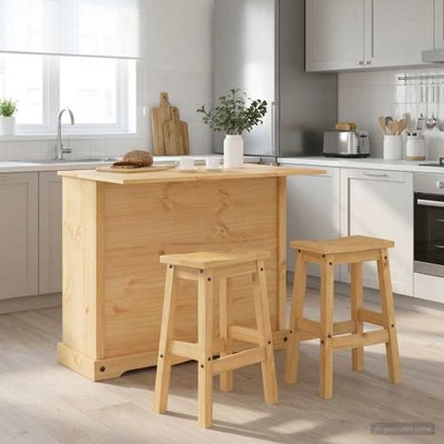 vidaXL Úložisko v kuchyni s dverami 2 pcs Medový vosk Masívne borovica