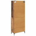 vidaXL Highboard Staré drevo 69,5 x 34 x 180 cm Kompozitné drevo
