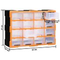 vidaXL Organizér so 16 strednými zásuvkami 52x16x37 cm