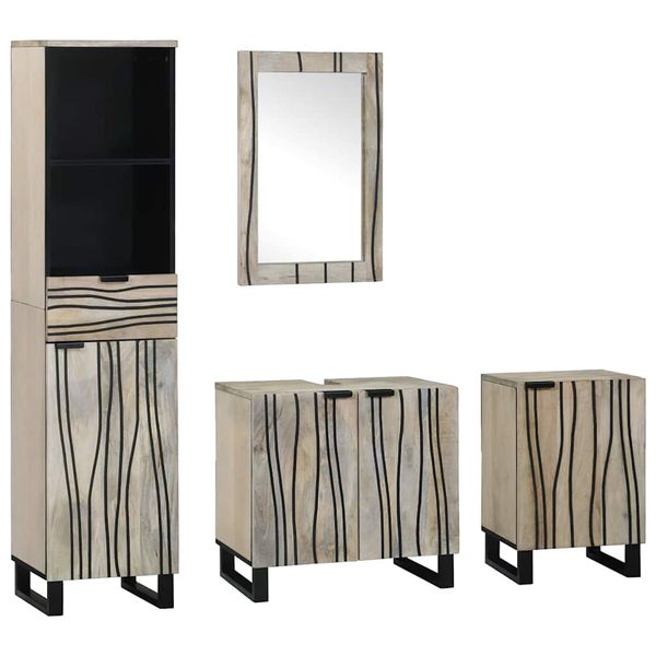 vidaXL Sada kúpeľňového nábytku 4 pcs Walnutová hnedá Kompozitné drevo
