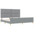 vidaXL Rám postele s čelnou doskou Svetlosivá 200 x 200 cm látka