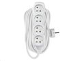 Predlžovací kábel EMOS P0410R / 10 m / 4 zásuvky / biely / PVC / 1,5 mm2
