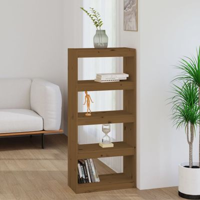 vidaXL Knižnica/deliaca stena medová 60x30x135,5 cm masívna borovica