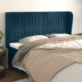 vidaXL Čelo postele so záhybmi tmavomodrá 163x23x118/128 cm zamat