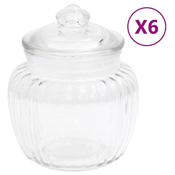 vidaXL Skladovacie poháre 6 ks 500 ml sklo