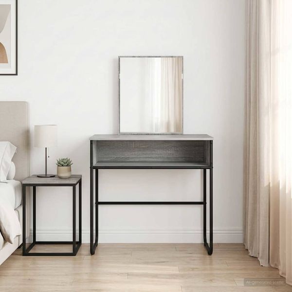 vidaXL Toaletný stolík Sivý Sonoma 81 x 40 x 131 cm Kompozitné drevo
