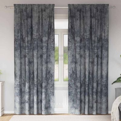 vidaXL Sametové závesy 2 pcs Strieborná šedá 260 x 140 cm Zamat
