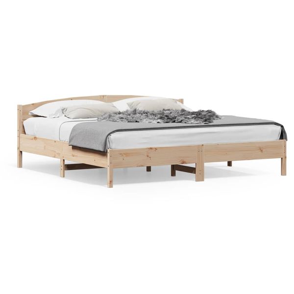 vidaXL Posteľný rám s čelom 200x200 cm masívna borovica