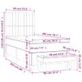 vidaXL Posteľný rám boxsping s matracom sivohnedý 90x200 cm látka