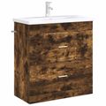 vidaXL Skriňa pod umývadlo do kúpeľne Dymový dub 78,5 x 37,5 x 81 cm