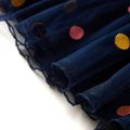 Detská tylová sukňa s polka bodkami námornícka modrá 116