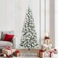 vidaXL Umelý Sklápací Vianočný Stromček 300 LED Zelená a biela 210 cm