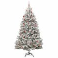 vidaXL Umelý Sklápací Vianočný Stromček 300 LED Zelená a biela 210 cm